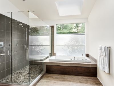 Bathroom with Natural Stone Accents